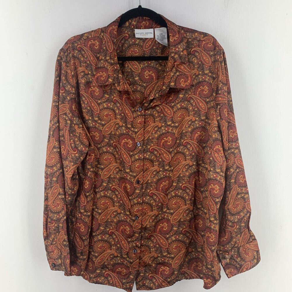 Vtg Jaclyn Smith Womens‎ 22W Tunic Top Paisley Retro Hippie Hip Hop Boho Artsy
